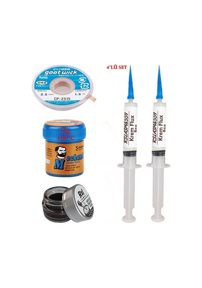 Krem Lehim Mchanc 138 C 42gr Havya Uç Temizleyici Flux Lehim Toplama Cp-2515 Lehim Emme Teli Seti04