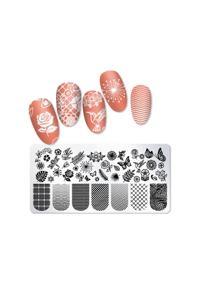 Pop Beauty Nail Art Stampa Plakası Stamper Desen Baskı Paleti Popbeauty2010