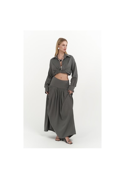 Mai Collection Mai Studios Co. Ginevra Gri Gömlek Etek Takım Gri