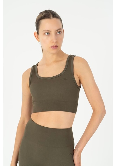 Maraton Slimfit Kadın Düz Yaka Haki- Bra Haki-