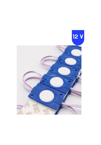 20 Adet 12 Volt 2.4 Watt Kare Mavi Cob Led Modül Ip65