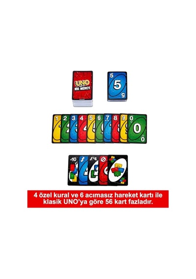 Uno No Mercy Kartlar Çocuklara, Yetişkinlere, Aileyle Bir Araya Gelinen Akşamlara, Partilere Ve Seyahatlere Yönelik Uno No Mercy Kart Oyunu Hwv18