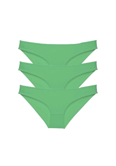Royaleks 3 adet Süper Eko Set Likralı Kadın Slip Külot Yeşil RYL-EKO3007 Yeşil