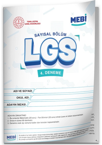 2026 LGS 8.sınıf Meb Online Türkiye Geneli 4. Deneme (Sayısal–SÖZEL) Büyük Boy Renkli Baskı Ücreti