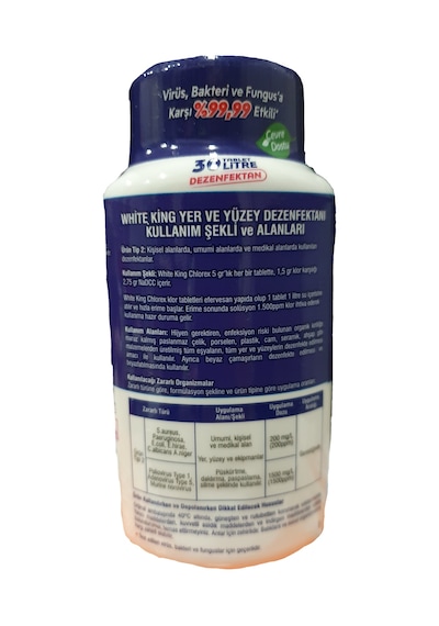 White King Yer ve Yüzey Dezenfektanı Tablet 30 x 5 G