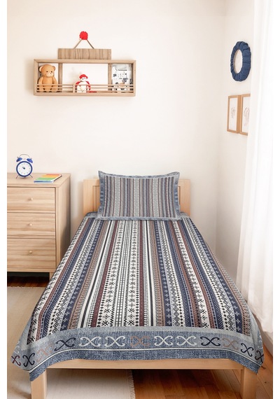 Mavi Etnik Geometrik Genç Odası Tek Kişilik Pike Takımı - Bohem Çizgili Bej 160x220 Cm Yatak Örtüsü Mahmur İpek Solgunluğu Mavi Etnik Geometrik Genç Odası Tek Kişilik Pike Takımı - Bohem Çizgili Bej 160x220 Cm Yatak Örtüsü Mahmur İpek Solgunluğu