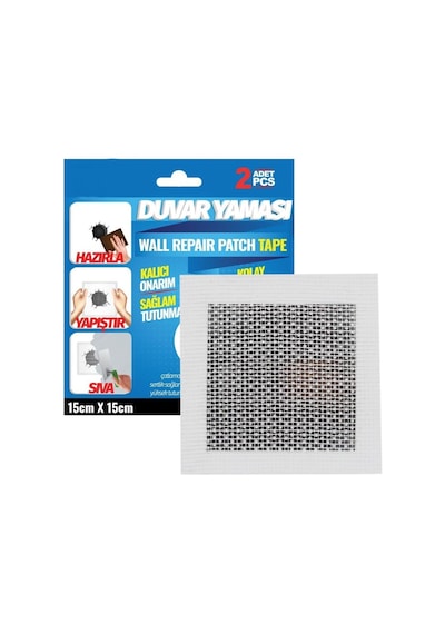 Duvar Yaması Tesisat Ve Soba Borusu Delikleri İçin Kalıcı Onarım 15cmx15cm-2adet