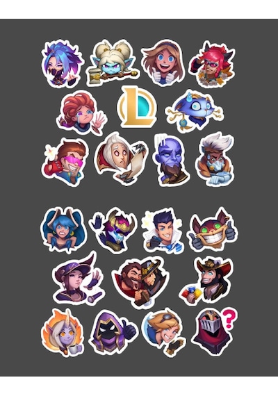 Lol - League Of Legends Parlak Kağıt - İcons - Lol Sticker Set 2 ' Li - Oyun Sticker - Süsleme - Başarı Ödül Çıkartmaları Minithingsart