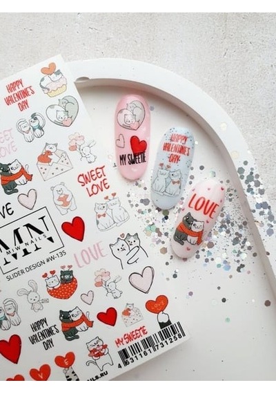 Nail Art Slider Stiker Yaz Koleksiyonu W135 Beyaz