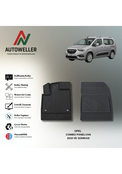 Opel Combo Panelvan 2019 Sonrası Uyumlu Havuzlu Oto Paspas