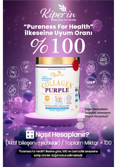 Kiperin %100 Saf Ve Doğal Mor & Çoklu Kolajen Peptitleri İçeren Lipozomal Teknoloji Diyet Takviyesi 576gr Kiperin %100 Saf Ve Doğal Mor & Çoklu Kolajen Peptitleri İçeren Lipozomal Teknoloji Diyet Takviyesi 576gr