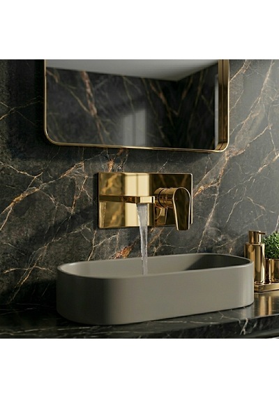 Gold Ankastre Banyo Lavabo Bataryası Altın - Gold