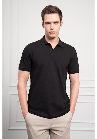 Erkek Siyah Basic Polo Yaka Dynamic Fit T-shirt 25yc018003001 Siyah Siyah