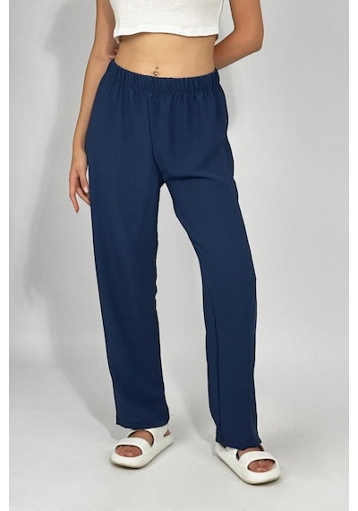 Kadın Beli Lastikli Ayrobin Eşofman Pantolon Lacivert