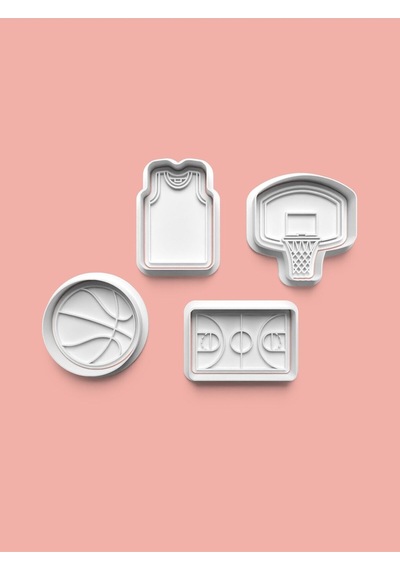 Basketbol Kurabiye Kalıbı Ve Şeker Hamuru Kalıbı 4'lü Set