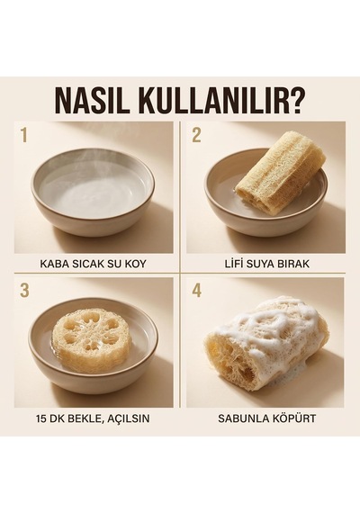 Doğal Kabak Bulaşık Süngeri 10 Cm Doğal Lifler Anti-bakteriyel 1 Adet