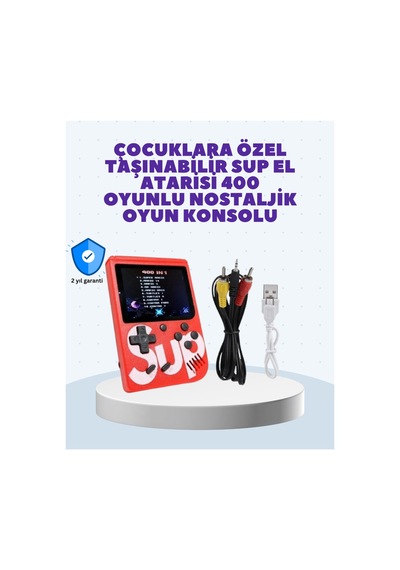 Şarjlı Taşınabilir El Oyun Konsolu 400 Oyun - Hs08372425-9939 Renkli