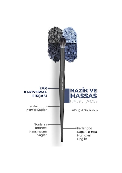 Alix Avien Yumuşak Ve Dayanıklı Metalik Başlıklı Profesyonel Göz Makyajı Fırça Seti