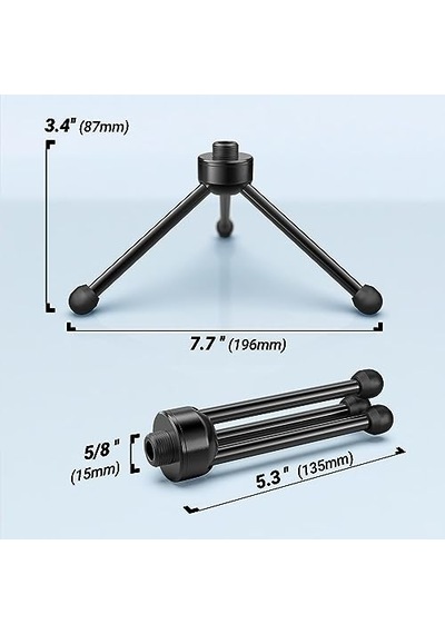 Fıfıne Kaymaz Kauçuk Ayaklı Masaüstü Mikrofonu İçin Tripod Standı, Sağlam Metal Yapı, Oyun, Podcasting, Toplantılar, Sohbet İçin Katlanabilir Masa Mikrofonu Standı