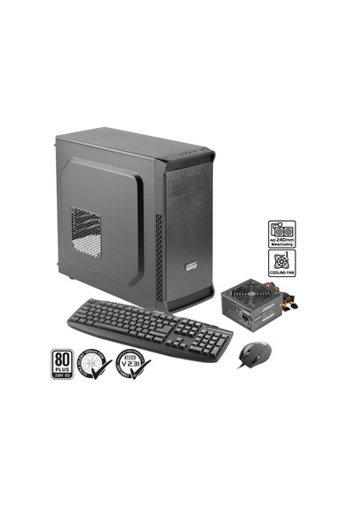 Green Oraman Plus 1x120mm 1x3.0 2x2.0 Usb Bilgisayar Kasası 350w 80+ Standart Sertifikalı Ups + Klavye + Mouse