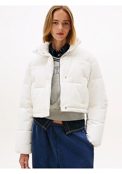 Tommy Hilfiger Tjw Kadife Şişme Kadın Beyaz Ceket Dw0dw21658ybh Beyaz