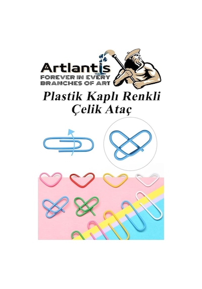 Ataç Renkli Metal Plastik Kaplama 100 Adet Orta Boy 1 Paket Ataş Okul Ofis Belge Düzenleme Paslanmaz Kaplamalı