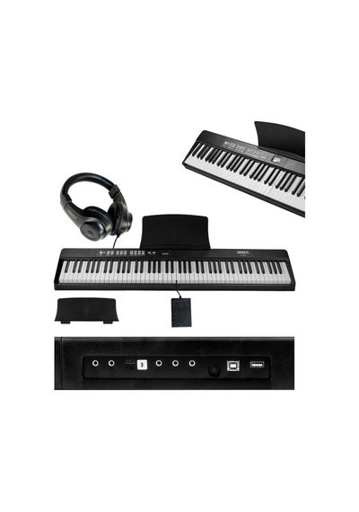 Midex PLX-80BK-H Taşınabilir Katlanır Dijital Piyano Tuş Hassasiyetli 88 Tuş BT (Sustain Kulaklık Çanta Metod)