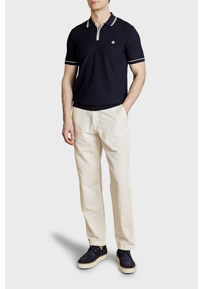 Brooks Brothers Erkek Polo Yaka Kazak Bbss26mkl007388 Lacivert Kırık Beyaz