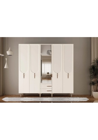 Aselia 5 Kapılı Mdf Gardırop Çok Renkli Aselia 5 Kapılı Mdf Gardırop Çok Renkli