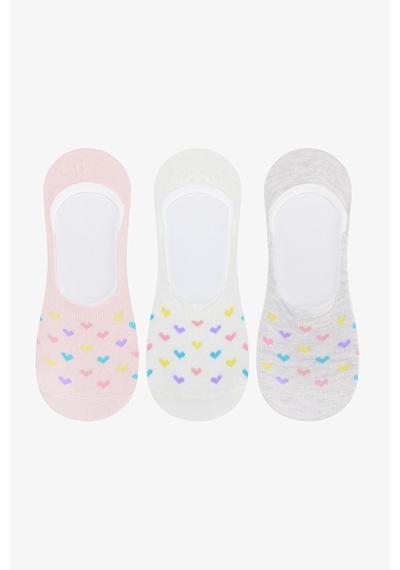 Penti Colorful Heart 3lü Babet Çorabı Çok Renkli