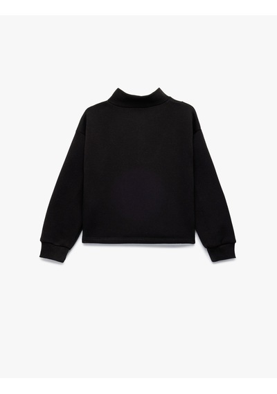 Koton Şardonlu Uzun Kollu Dik Yaka Yarım Fermuarlı Sweatshirt Siyah 6wkg10110ak Siyah Koton Şardonlu Uzun Kollu Dik Yaka Yarım Fermuarlı Sweatshirt Siyah 6wkg10110ak Siyah