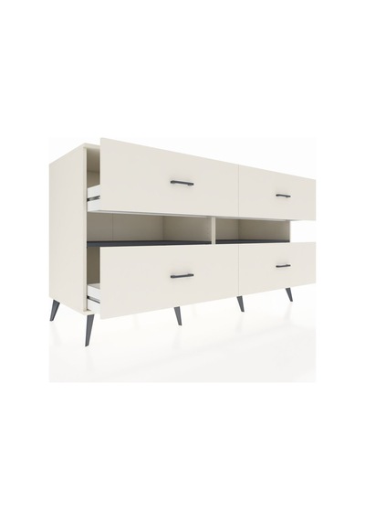 Kronos Konsol 2 Raflı 4 Çekmeceli 176x59x99 Aytaşı-antrasit/aytaşı Antrasıt/aytası - Aytası