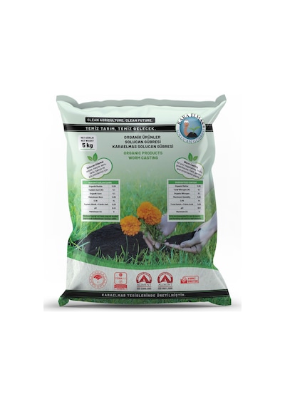 %100 Organik Kara Elmas Solucan Gübresi - 5 KG