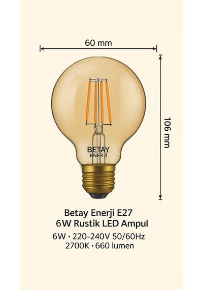Led Fılament Rustik Ampul Kes 603