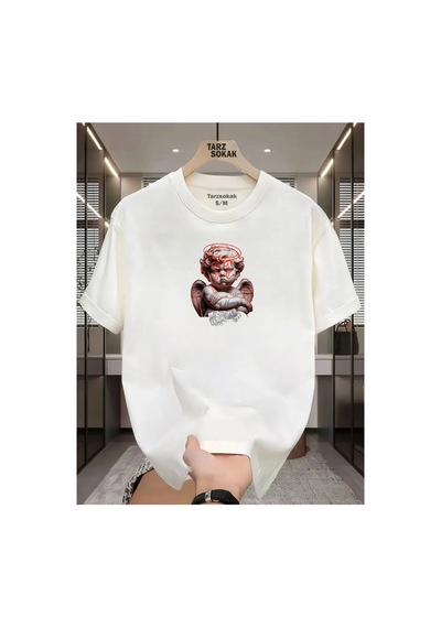 Tarzsokak Unisex Money Melek T-shirt Beyaz