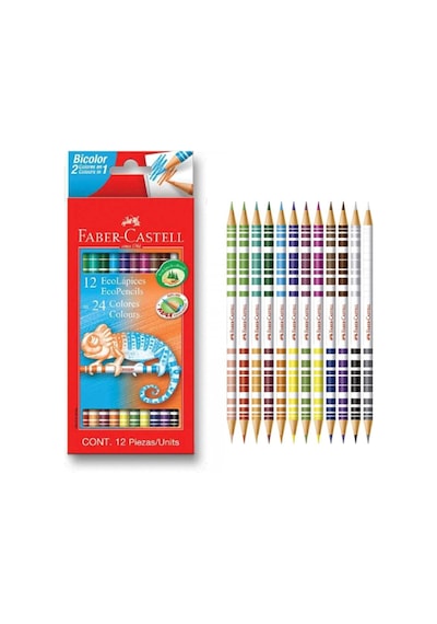 Faber-castell Bicolor Çift Uçlu Kuru Boya Kalem Seti 24 Renk Çok Renkli