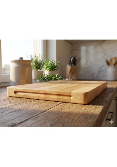 Tr Xxl Profesyonel Kesme Tahtası Masif Kayın Ağacı 56x30 Cm 3cm Kalınlık Çift Taraflı Doğrama, Et Steak Genel
