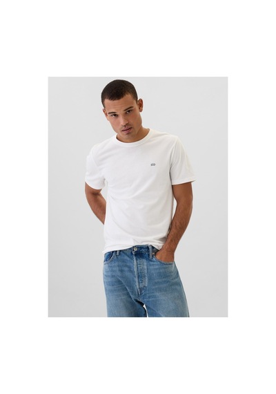 Gap V-frch Everyday Soft Micro Logo Crew T-shirt 502022 Kısa Kol Tişört Erkek T-shirt Beyaz