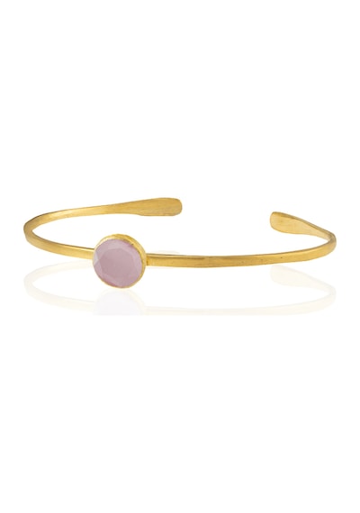 Kadir Jewellery Zirkon Taşlı Ayarlanabilir 22 Ayar Altın Kaplama Bilezik Pembe