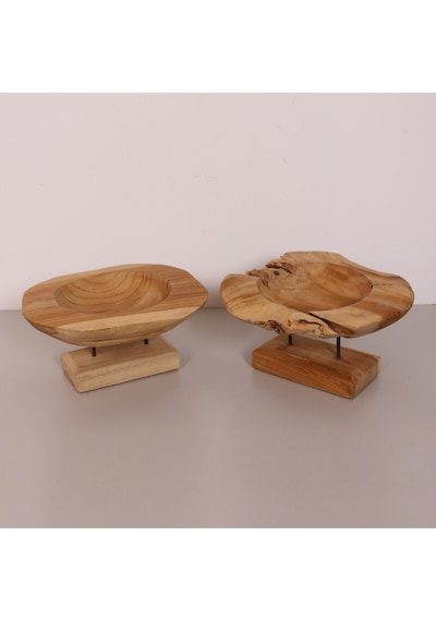 Carvıng - Teak Ağacından Oyma Masa Üstü Dekor 30x18 Cm