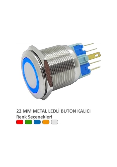 22Mm Metal Ledli Kalıcı Buton Beyaz
