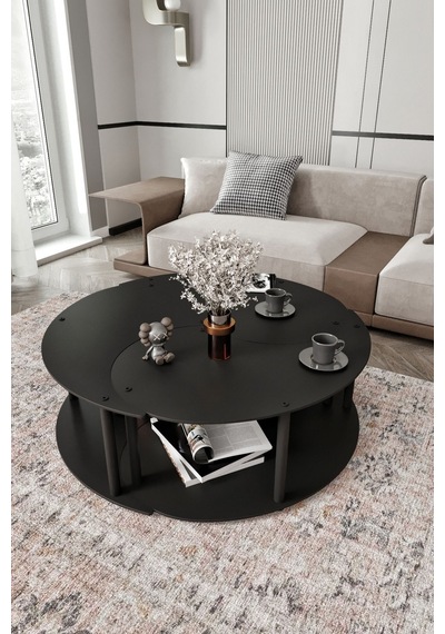 Yin Yang Unıty Serenıty Orta Sehpa 3 Lü Siyah-90 Cm Siyah