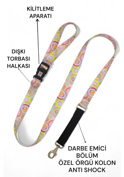 Caramelos Köpek Gezdirme Tasması, Bağlama Kilitli, Shock 8 Koyu Pembe Standart