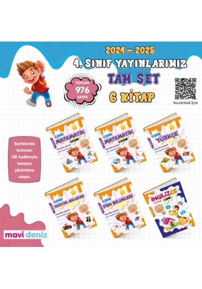 Mavi Deniz Yayınları 4 Sınıf Tam Set 6 Kitap