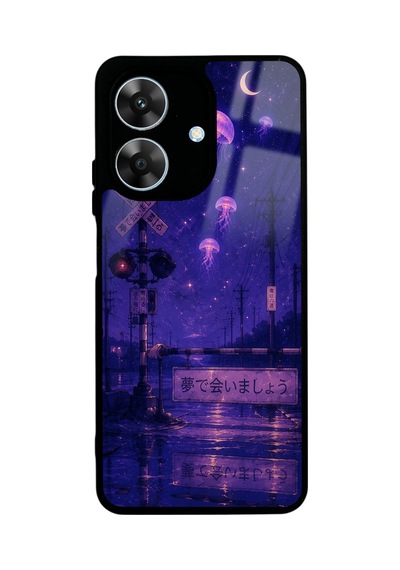 Realme Note 60 Meet Me İn Dreams Tasarımlı Glossy Telefon Kılıfı Koyu Mavi