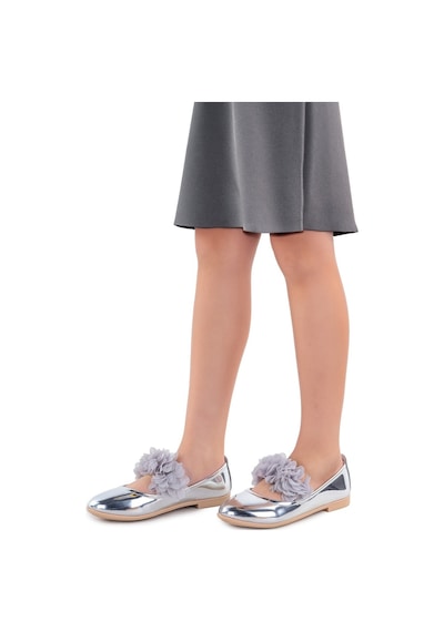 Kiko Kids Rugan Kız Çocuk Babet Ayakkabı Arç 02 Gümüş