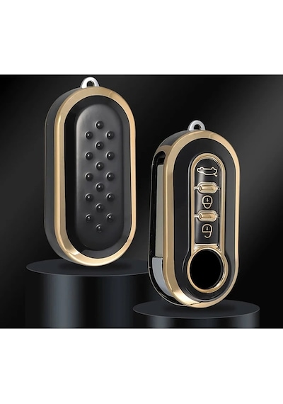 Fiat Uyumlu Uyumlu DOBLO ANAHTAR KILIFI NANO SİYAH GOLD