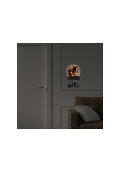 Led Işıklı Pleksi Dolunay Kişiselleştirilebilir Dekoratif Biblo Space Astronot Anahtar Askılığı Sarı - 737200937 Sarı