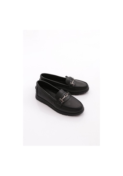 Dgn 5604-6 Kadin Loafer Ayakkabi Siyah Floater