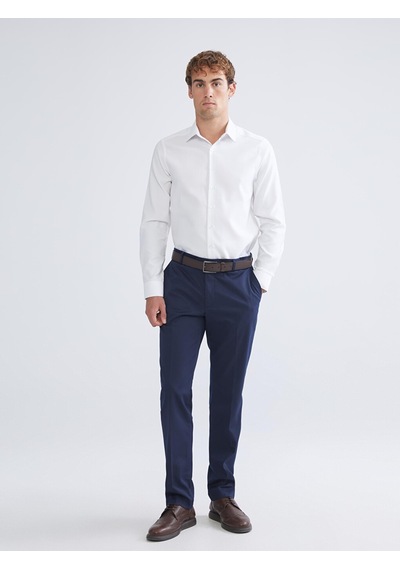 Lcw Busıness Beyaz Slim Fit Uzun Kollu Armürlü Erkek Gömlek